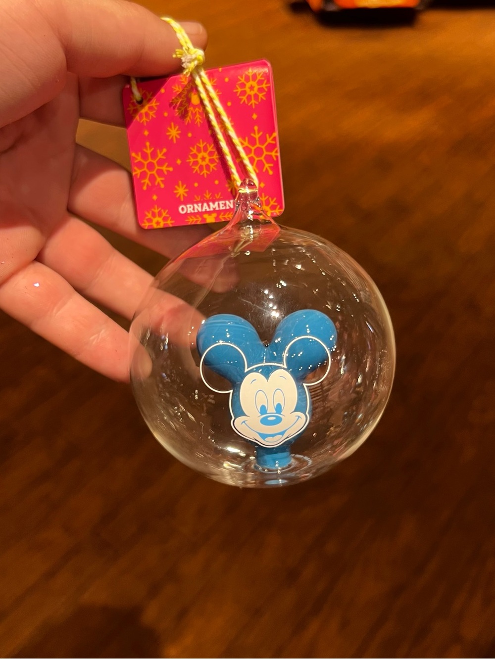 Disney Parks 2026 Mickey Mouse Balloon Glass Ornament NEW